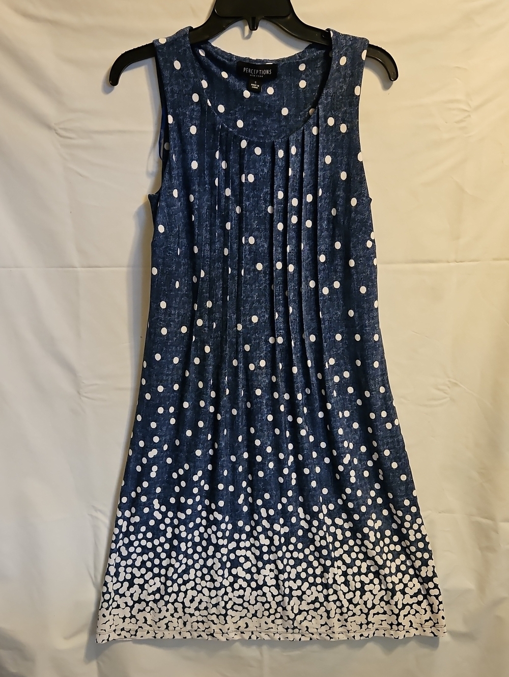 Perceptions Blue Polka Dot Midi Dress, Cute And Elegant!